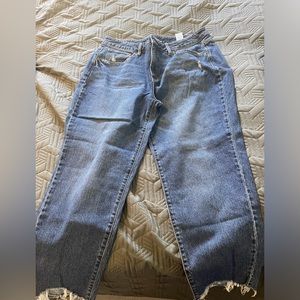 Time and Tru Boyfriend jeans with sharkbite hem.